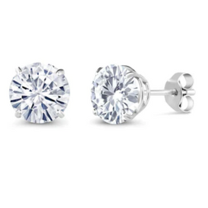 2 CTW Moissanite 14K White Gold Stud Earrings