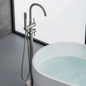 Double Handle Floor Mounted Tub Faucet