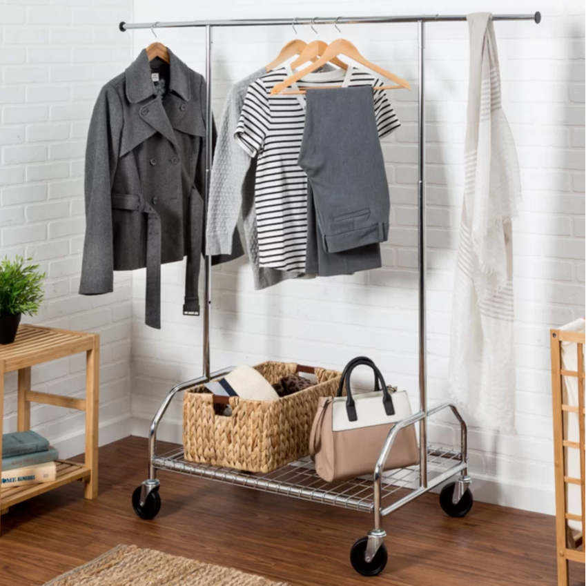 Adjustable Rolling Clothes Rack