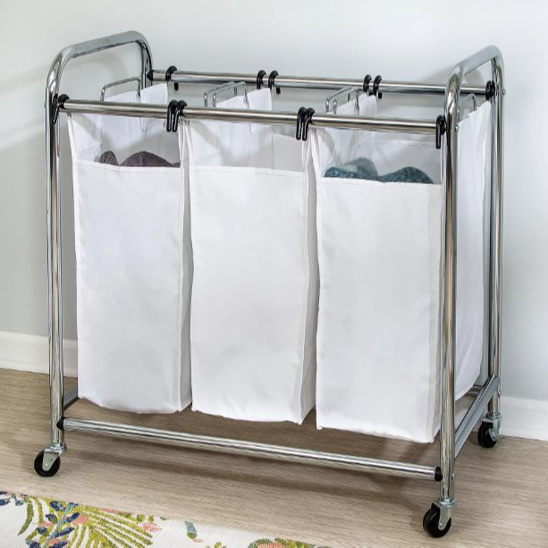 Chrome Triple Laundry Sorter