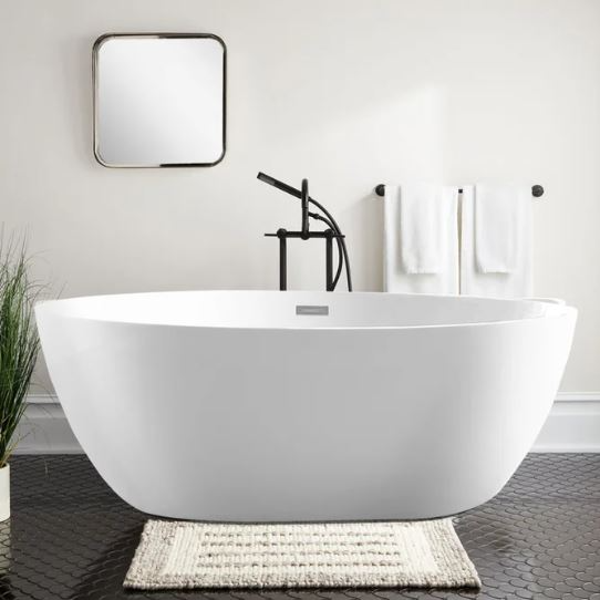 Vanity Art Freestanding Soaking Acrylic Bathtub