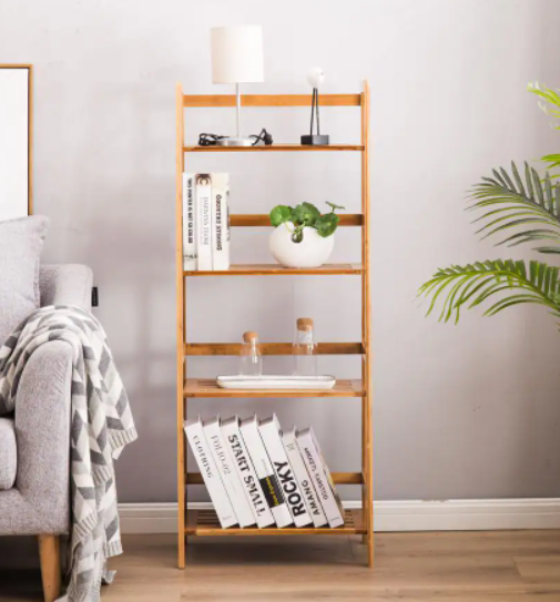 Bamboo 4-Tier Bookcase