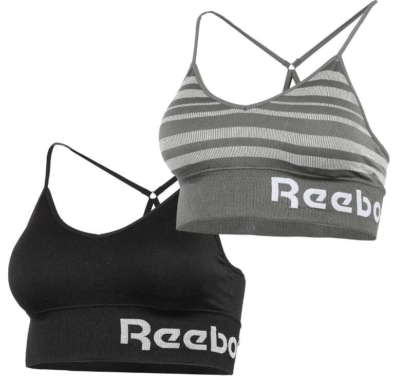 Reebok Women's 2-Pack Seamless Longline Bralette w/Adjustable Straps