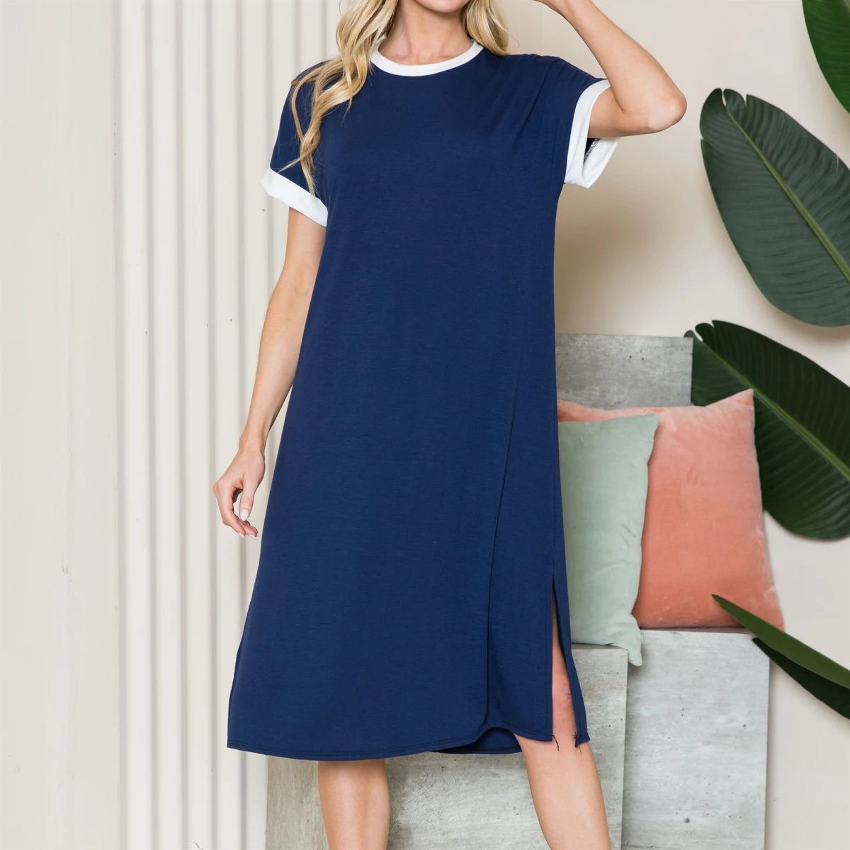 Everyday T-Shirt Dress w/ Side Slits