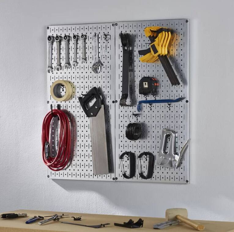 Metal Pegboard Garage Organizer