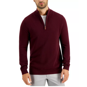 Club Room Men's 1/4-Zip Cotton Sweater