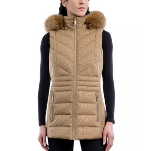 Michael Kors Faux Fur Trim Puffer Vest