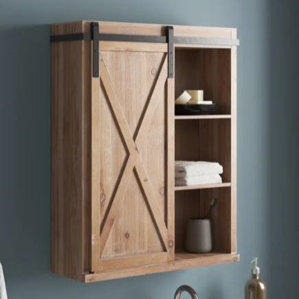 Wall Mount Barn Door Bathroom Cabinet