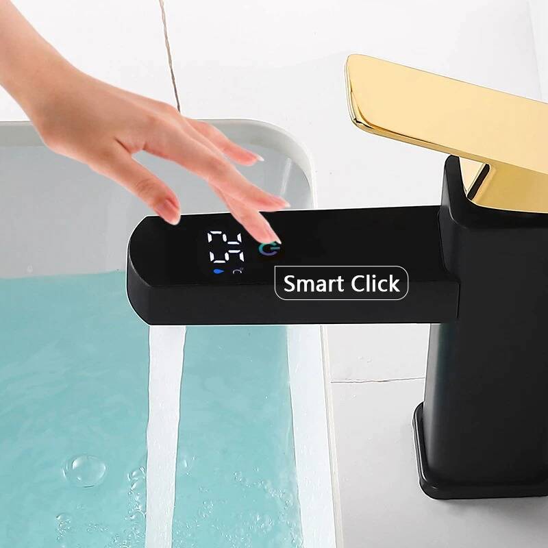 Digital Touch Bathroom Faucet w/ Water Temperature Display