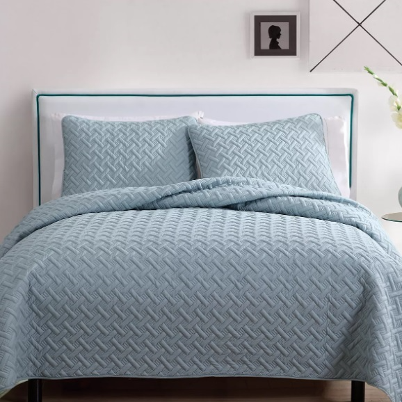 3-Piece Full/Queen Embossed Quilt Set