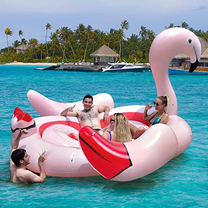 6-Person Giant Inflatable Flamingo Island