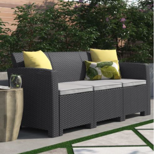 Wicker 3-Seat Outdoor Sofa