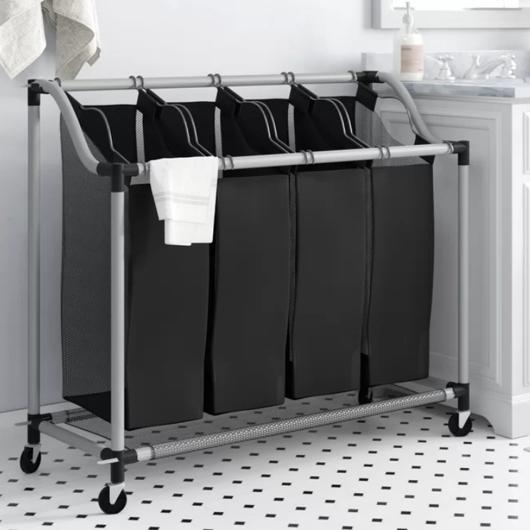 4-Bag Rolling Laundry Sorter