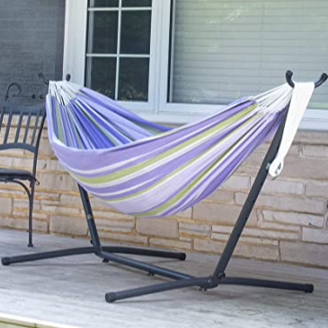 Double Cotton Hammock w/ Steel Stand