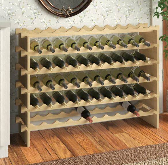 Wood 60-Bottle Wine Rack