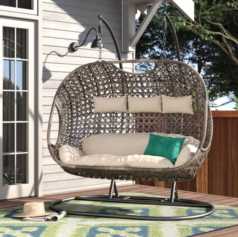 2-Person Wicker Porch Swing