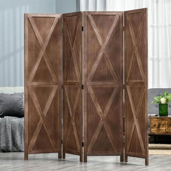 4-Panel Folding 5.6' Freestanding Privacy Screen