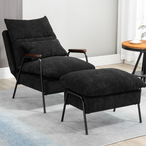 Cushioned Reclining Chair w/ Ottoman