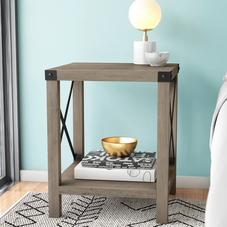 Wood & Metal End Table