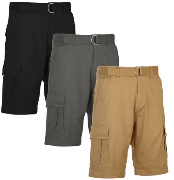 3-Pack Men's Cotton Cargo Shorts