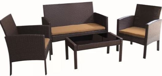 4-Piece Wicker Patio Conversation Set