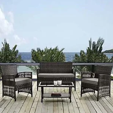 4-Person Patio Set w/Cushions