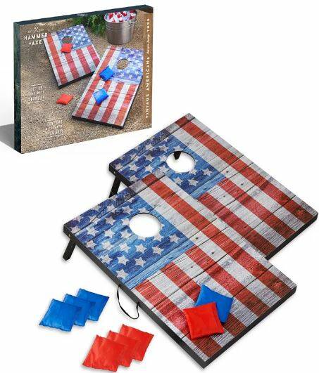 Hammer + Axe 10-Piece Wood Cornhole Bean Bag Toss Set