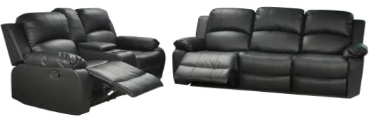 2-Piece Faux Leather Reclining Sofa & Loveseat