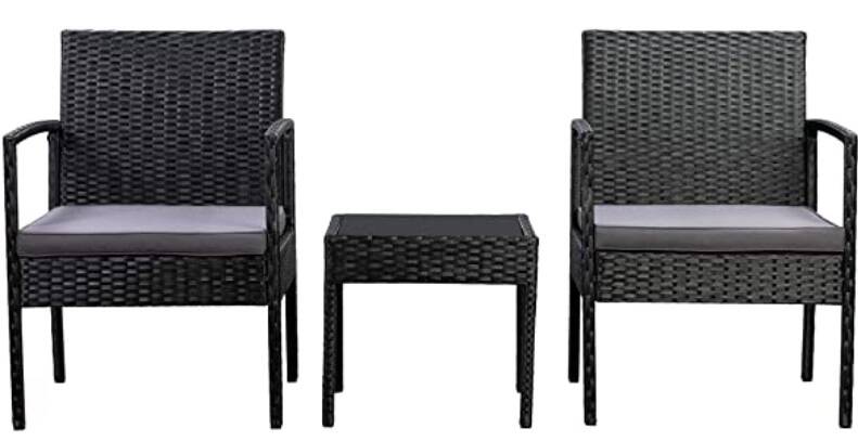 3-Piece Outdoor Patio Chair Conversation Set