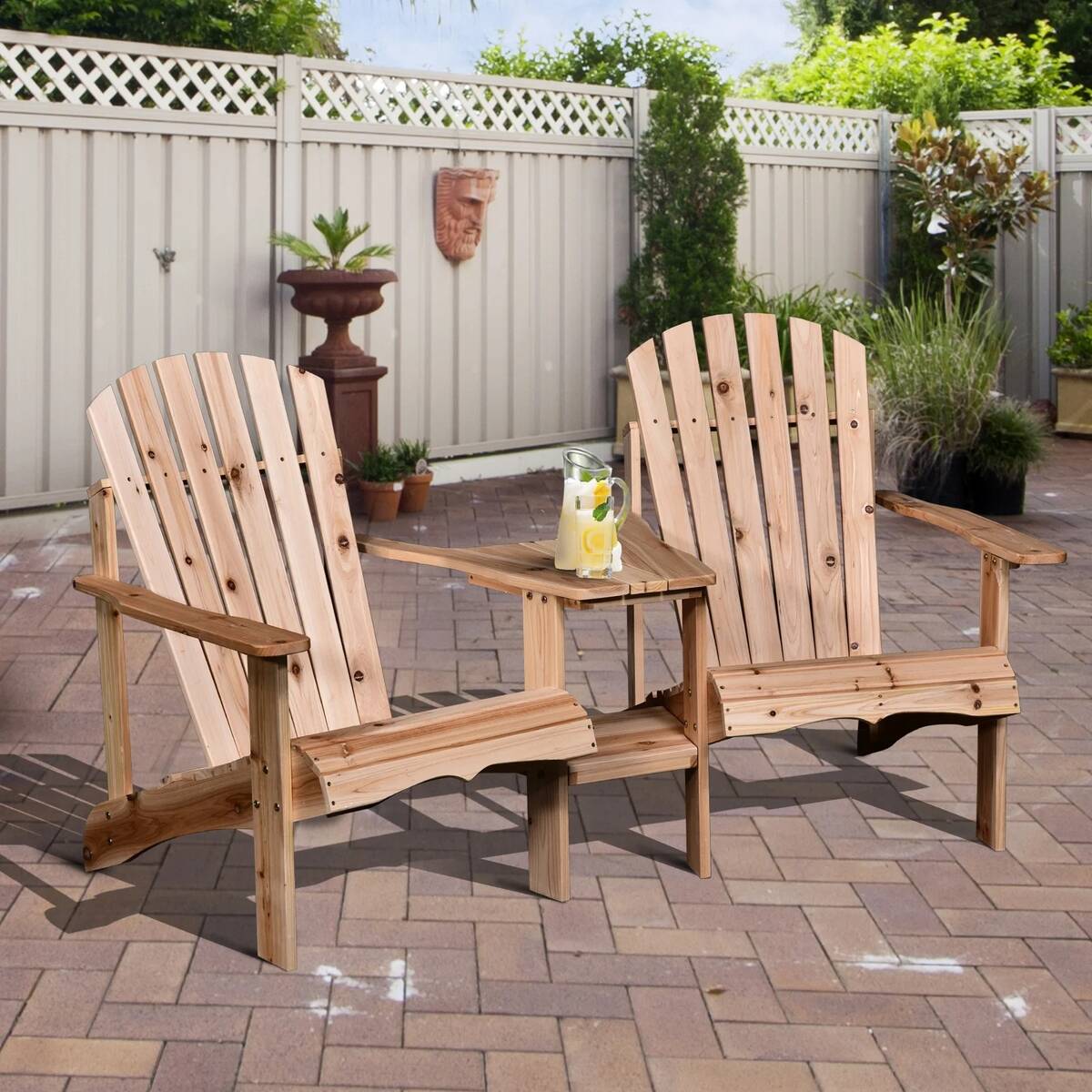 Wood Adirondack Chairs w/ Attached Center Table