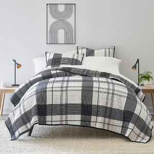 Home Expressions Twin Plaid Quit Set