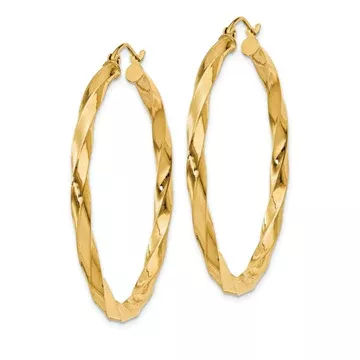 14k Polished Twisted Hoop Earrings