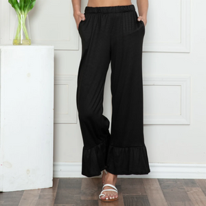 Soft Ruffled Hem Lounge Pants