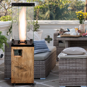 Glass Tube Rolling Propane Patio Heater