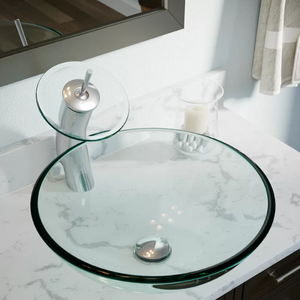 Glass Circular Vessel Bathroom Sink