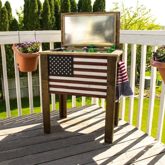 Outdoor 57 Qt. American Flag Cooler