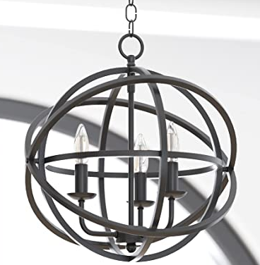 3-Light Geometric Caged Chandelier