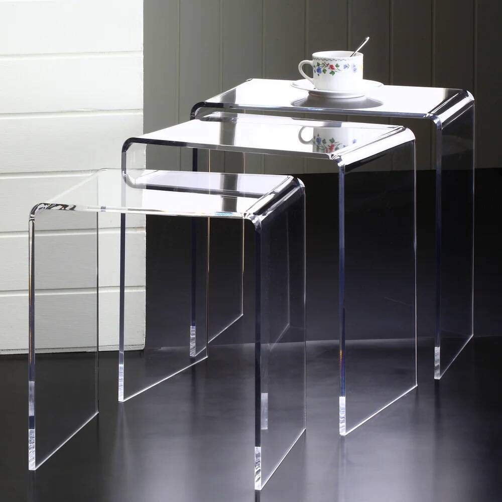 Set of 3 Clear Acrylic Nesting Tables