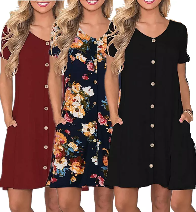 Casual Tunic Button Down Dress