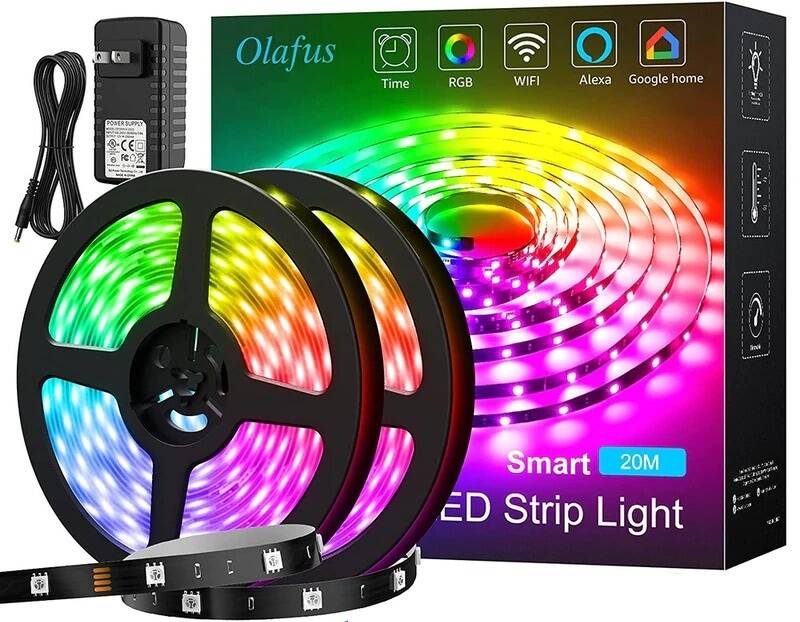 Smart 44-Mode Wi-Fi LED Strip Lights w/ Remote