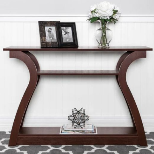 Wood 3-Shelf Entryway Accent Table