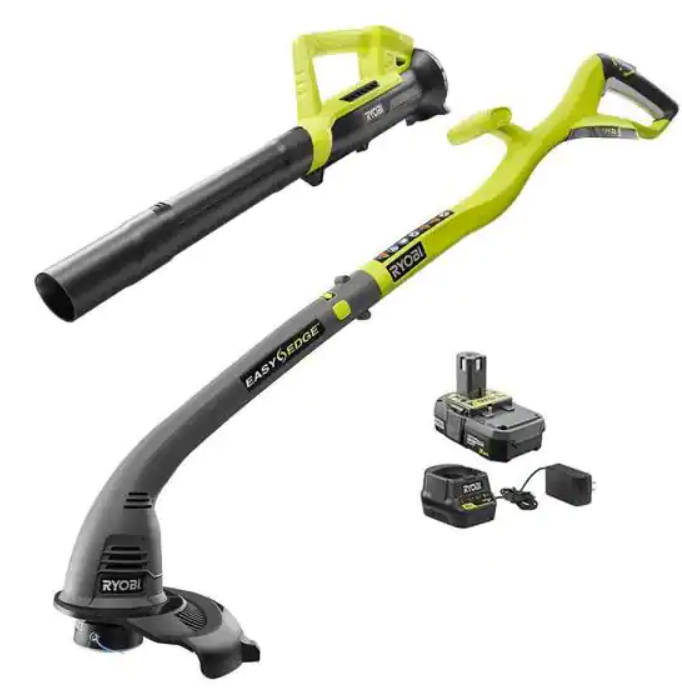 Ryobi ONE+ 18V Cordless String Trimmer/Edger & Blower/Sweeper Combo