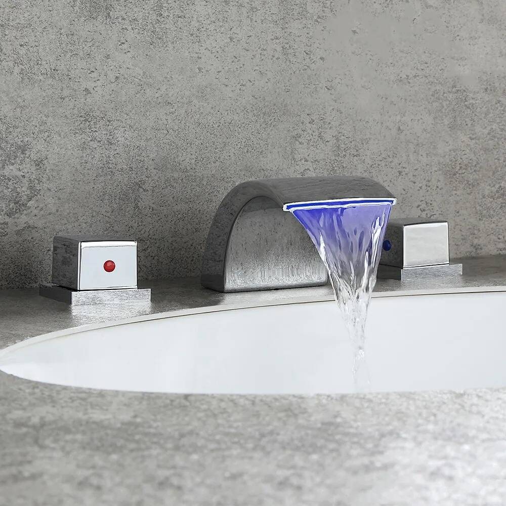 LED Color Waterfall Sink Faucet