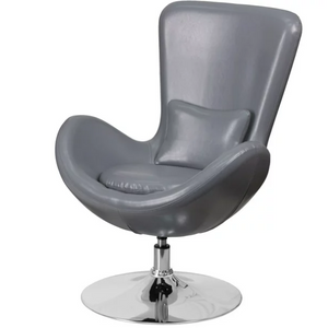 High Back Faux Leather Reception Egg Chair