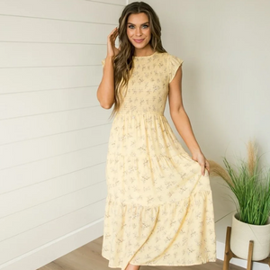 Tiered Ruffle Sleeves Dress