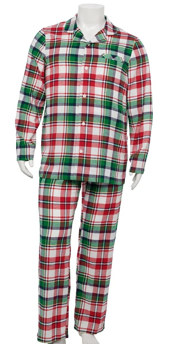 Big & Tall Men's Plaid Pajama Set