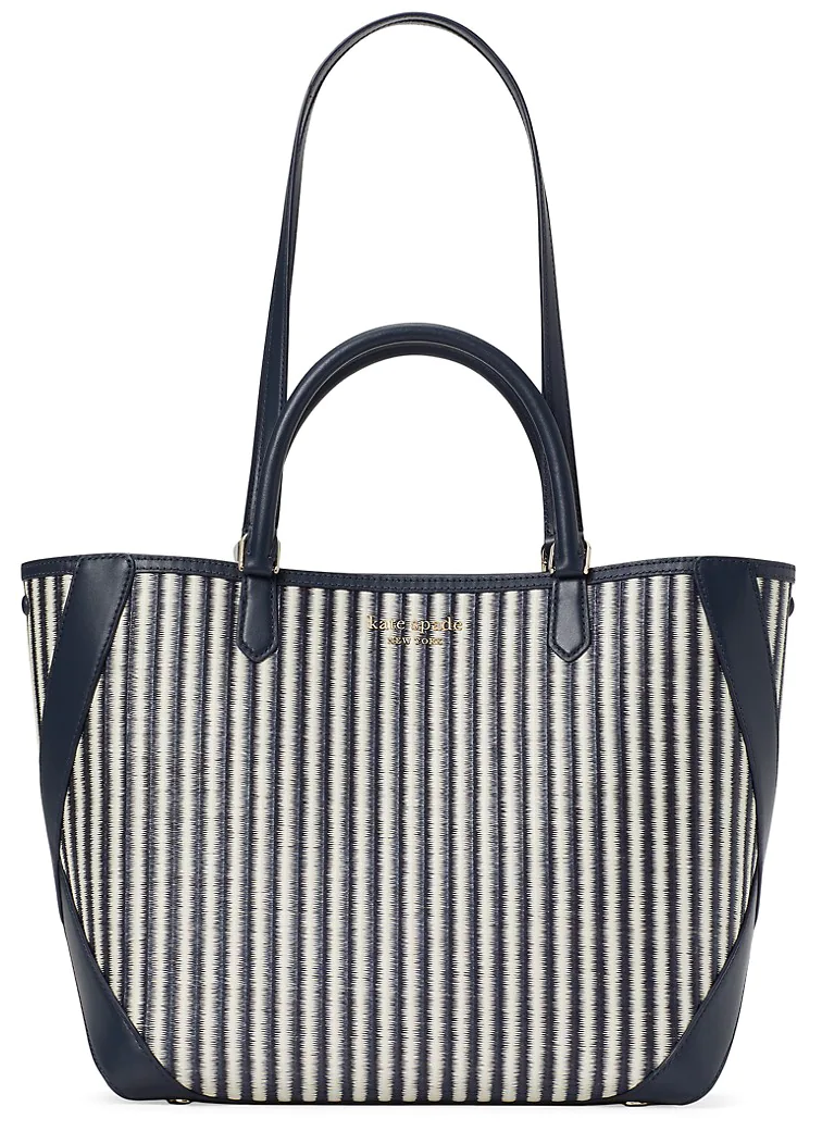 Kate Spade New York Striped Straw Tote