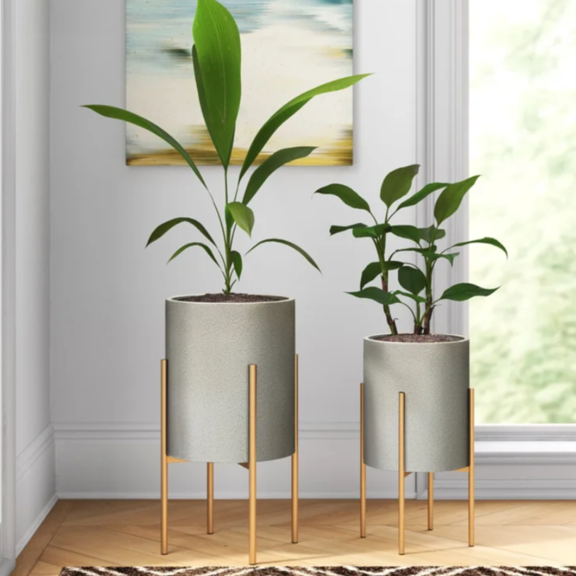 2-Piece Metal Planter Set