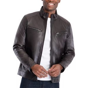 Michael Kors Men's Faux Leather Moto Jacket