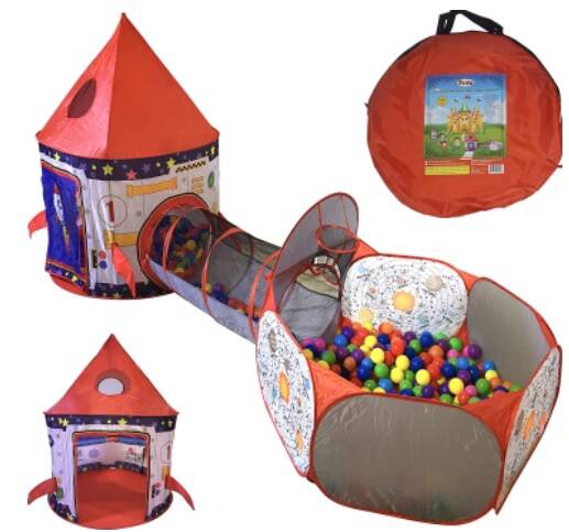 3-Piece Rocket Ship Play Tent Tunnel